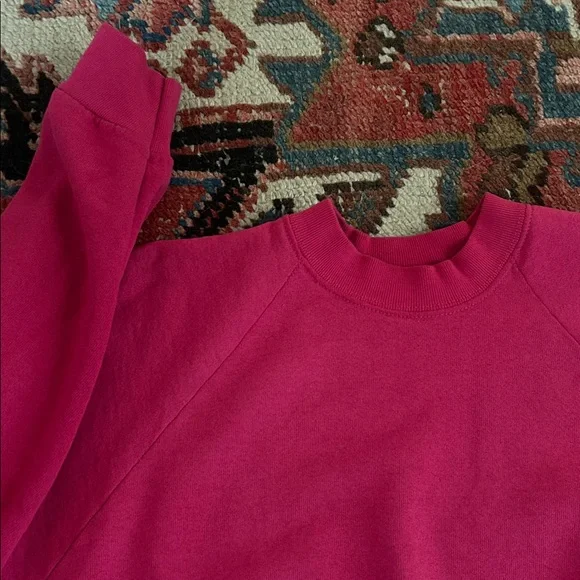 Vintage raglan sweatshirt in hot pink - Picture 2 of 6